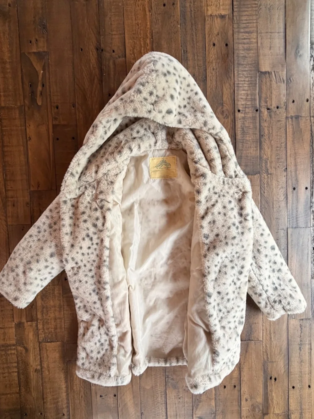 Thereabouts Faux Fur Leopard Coat Girls Hooded Jacket - Multiple Sizes